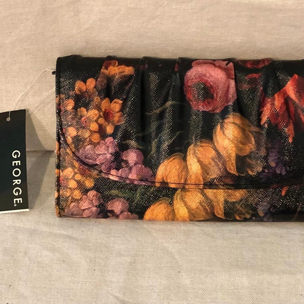 NWT Floral Clutch Wallet By: George